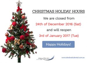 Alex Bratic Dental Care Christmas Holiday Hours | Dentist Beenleigh
